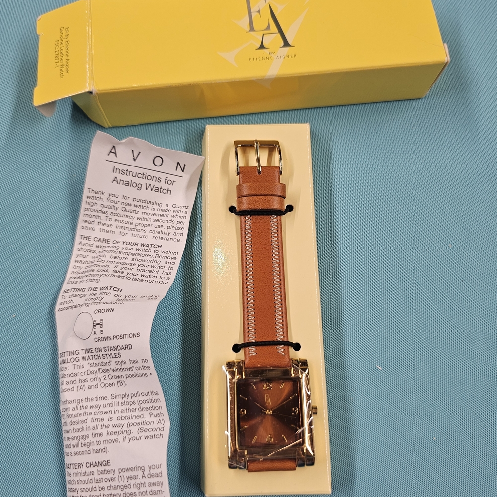 Avon Elegant Gold and Brown Timepiece